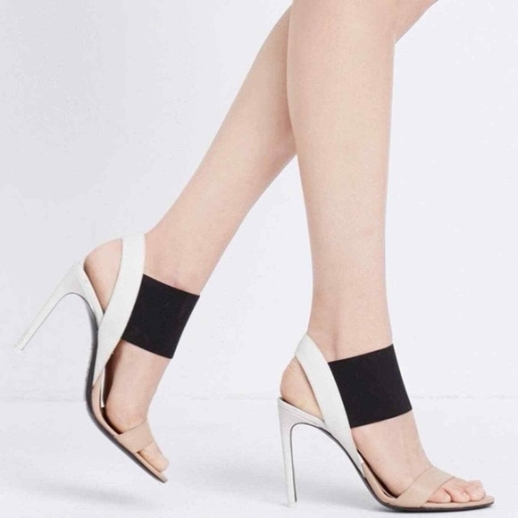 Vince black, white & tan Gaudin colour block heel sandals - size 10 NWOT - Picture 3 of 10